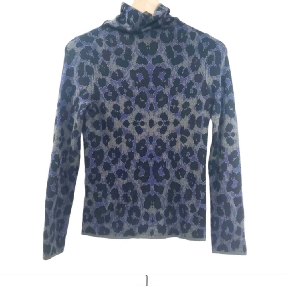 🇺🇸 Anthropologie NWTs Leopard Mock Turtleneck Sweater